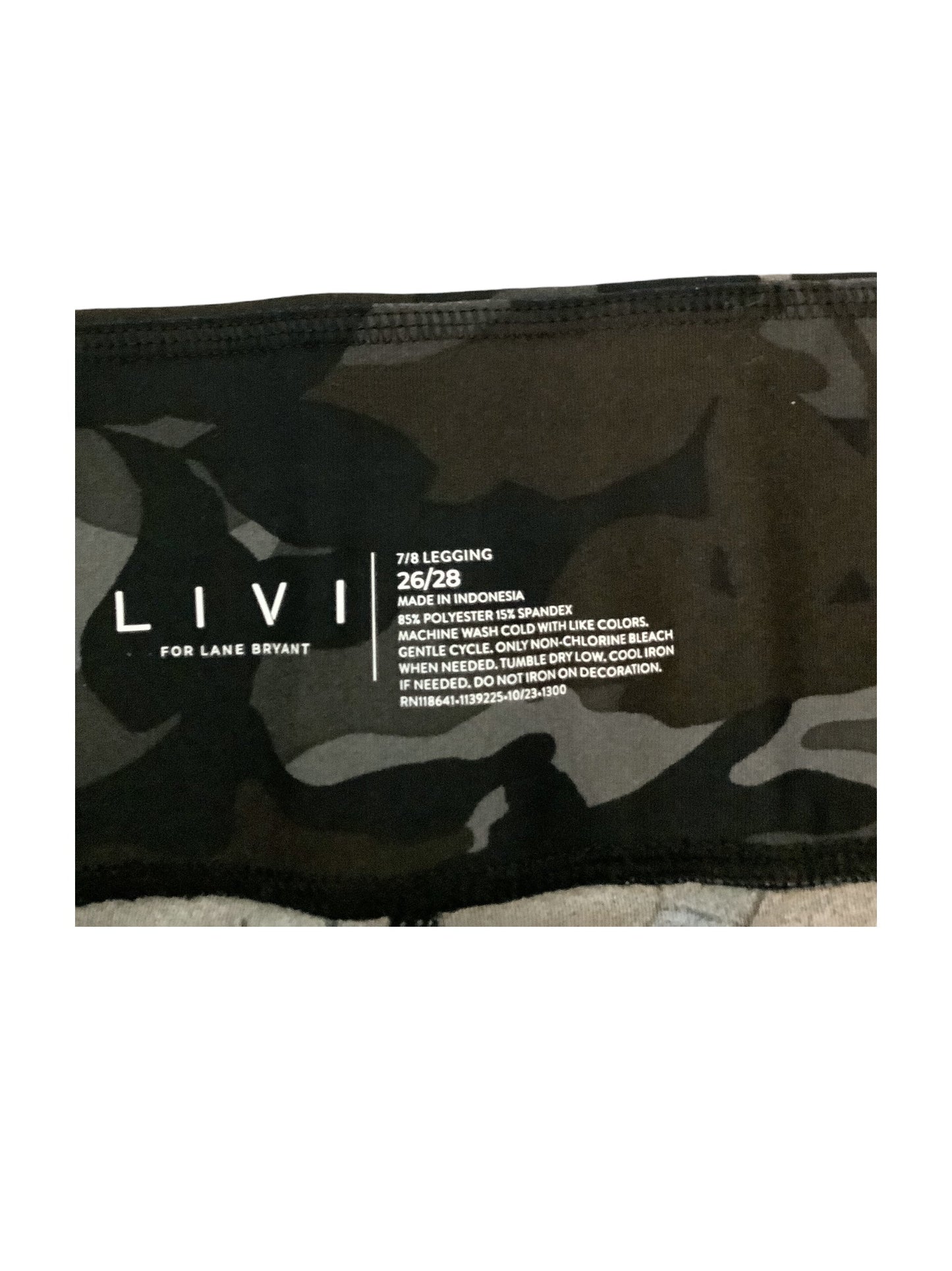 Camouflage Print Athletic Leggings Livi Active, Size 4x