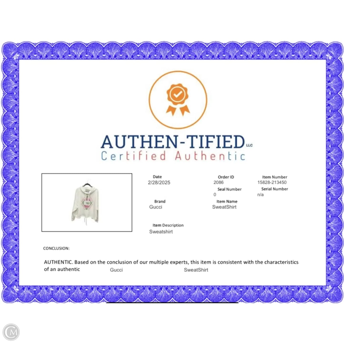 Sweatshirt Luxury Designer By Gucci In Cream, Size: S