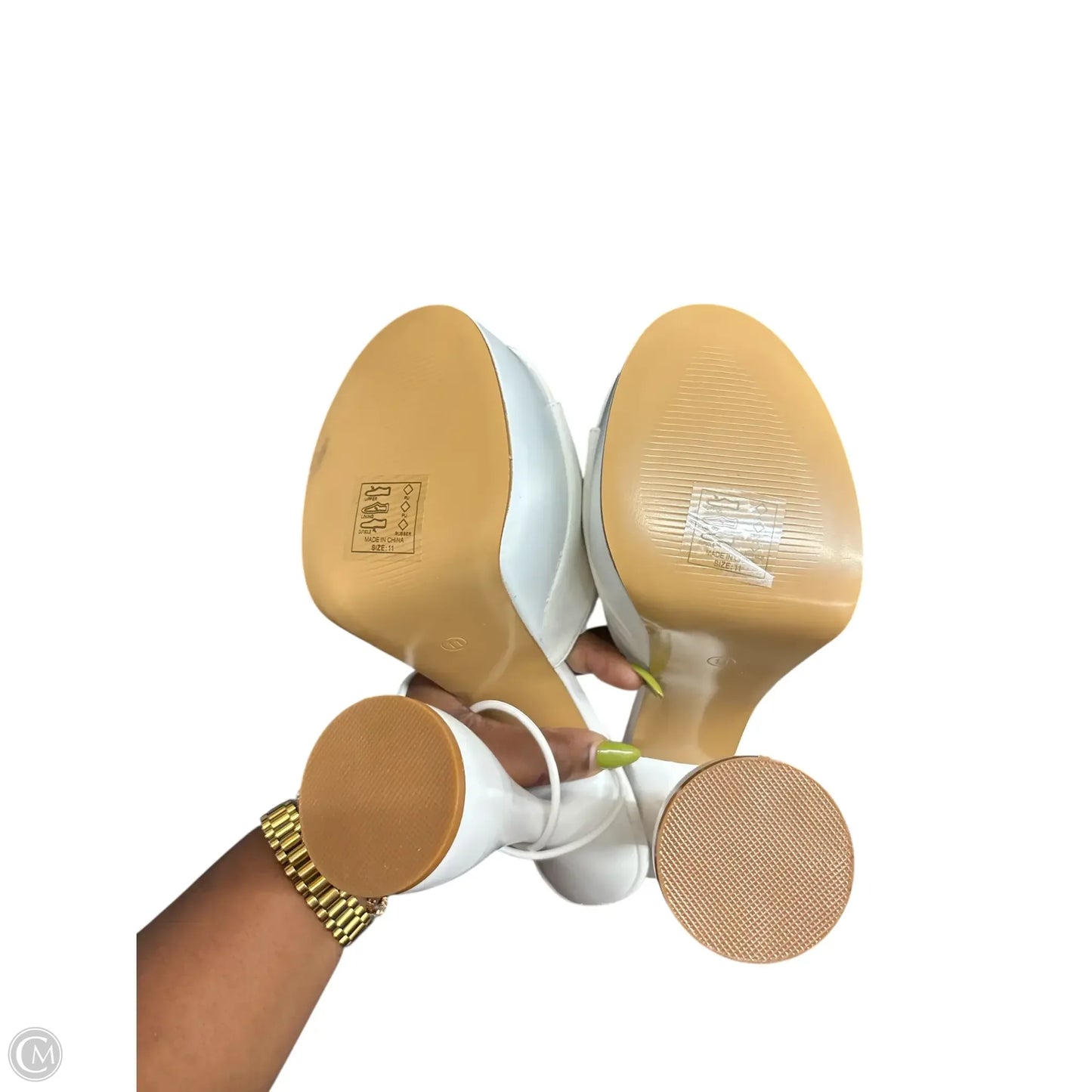 Shoes Heels Block By Clothes Mentor In White, Size: 11