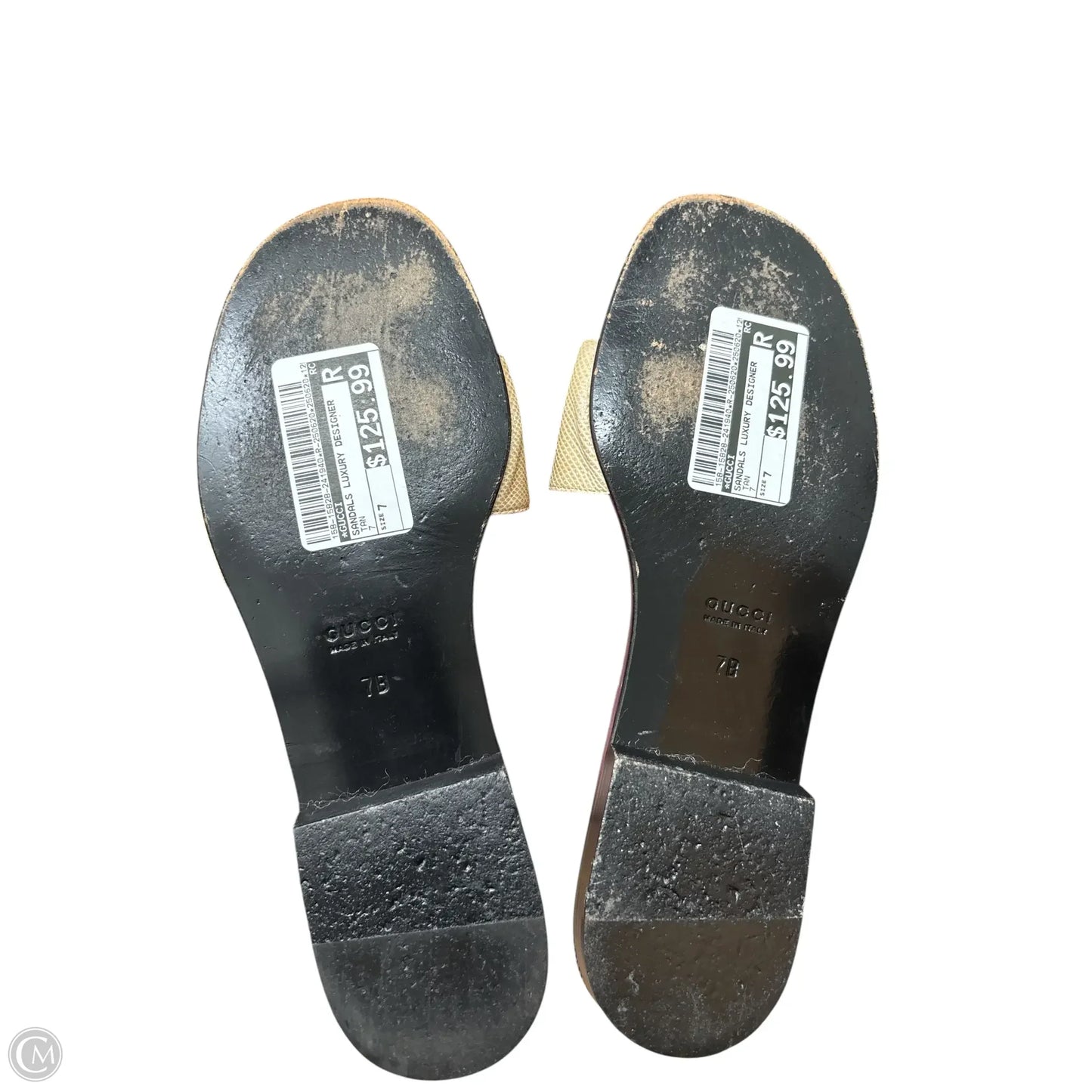 Sandals Luxury Designer By Gucci In Tan, Size: 7