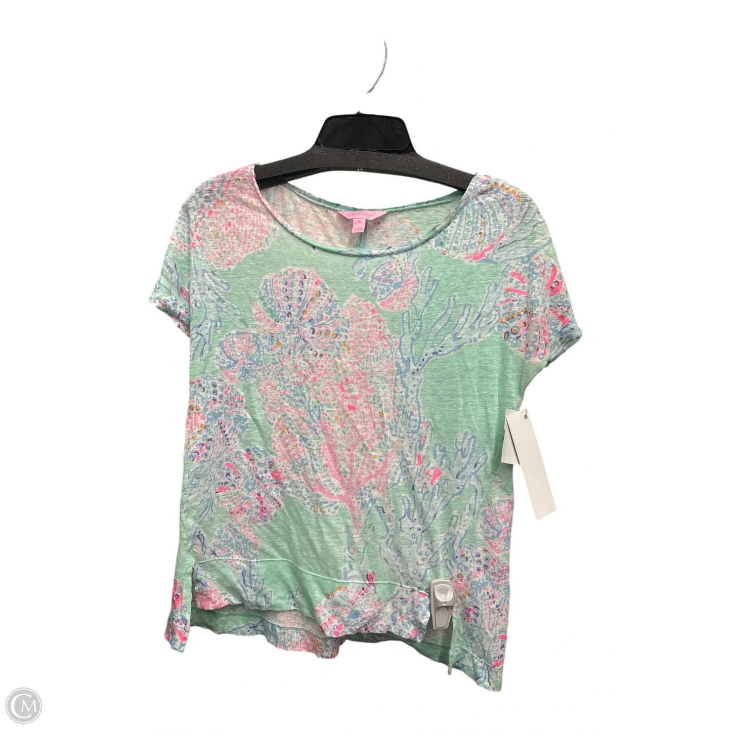 Top Short Sleeve Designer By Lilly Pulitzer In Green, Size: Xs