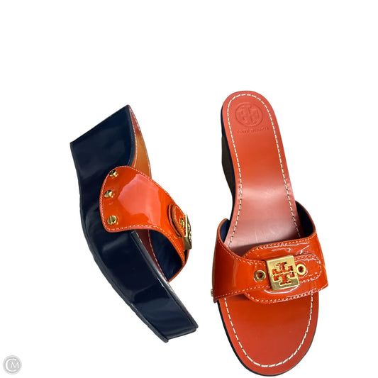 Sandals Designer By Tory Burch In Blue &amp; Orange, Size: 9.5