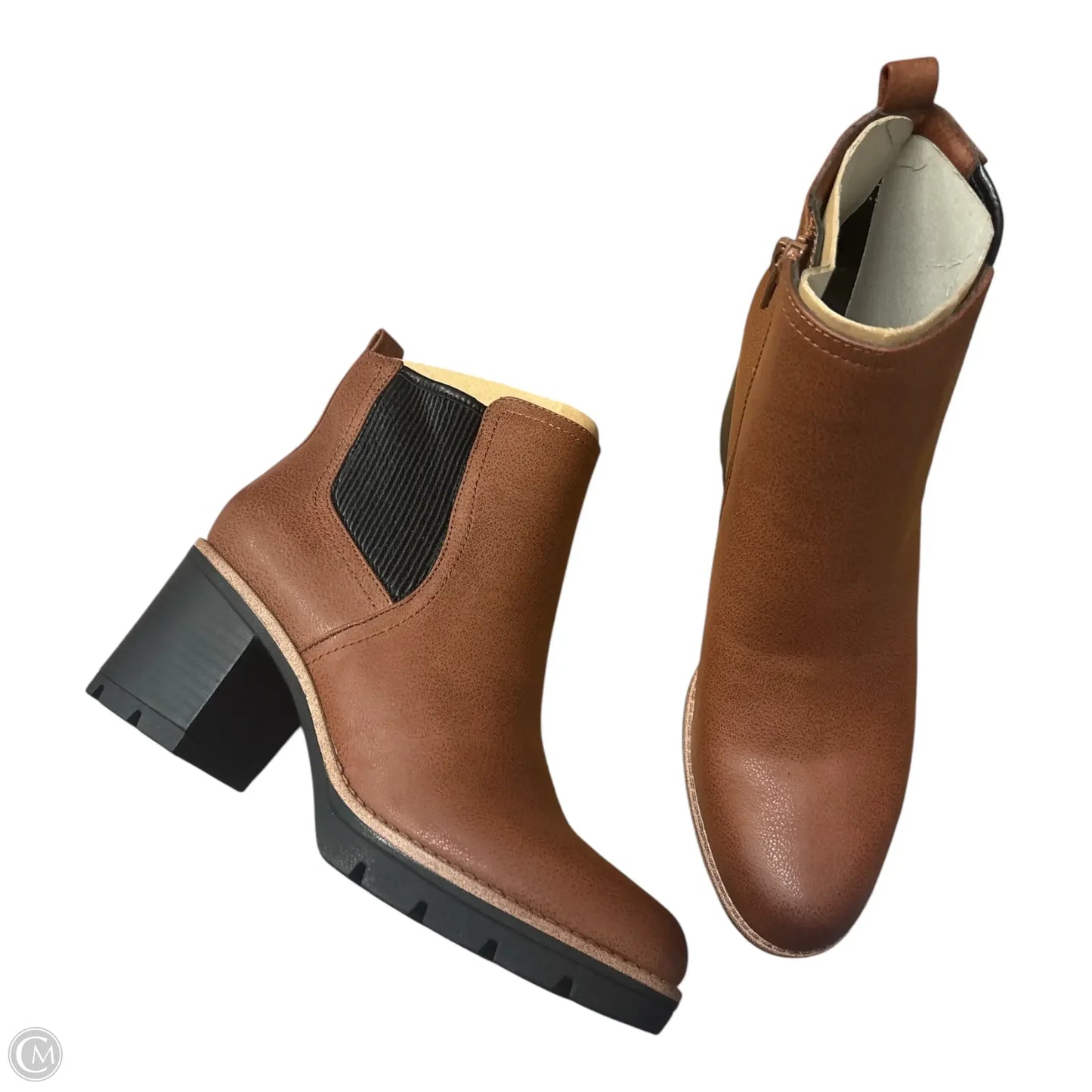 Boots Ankle Heels By Naturalizer In Brown, Size: 9.5