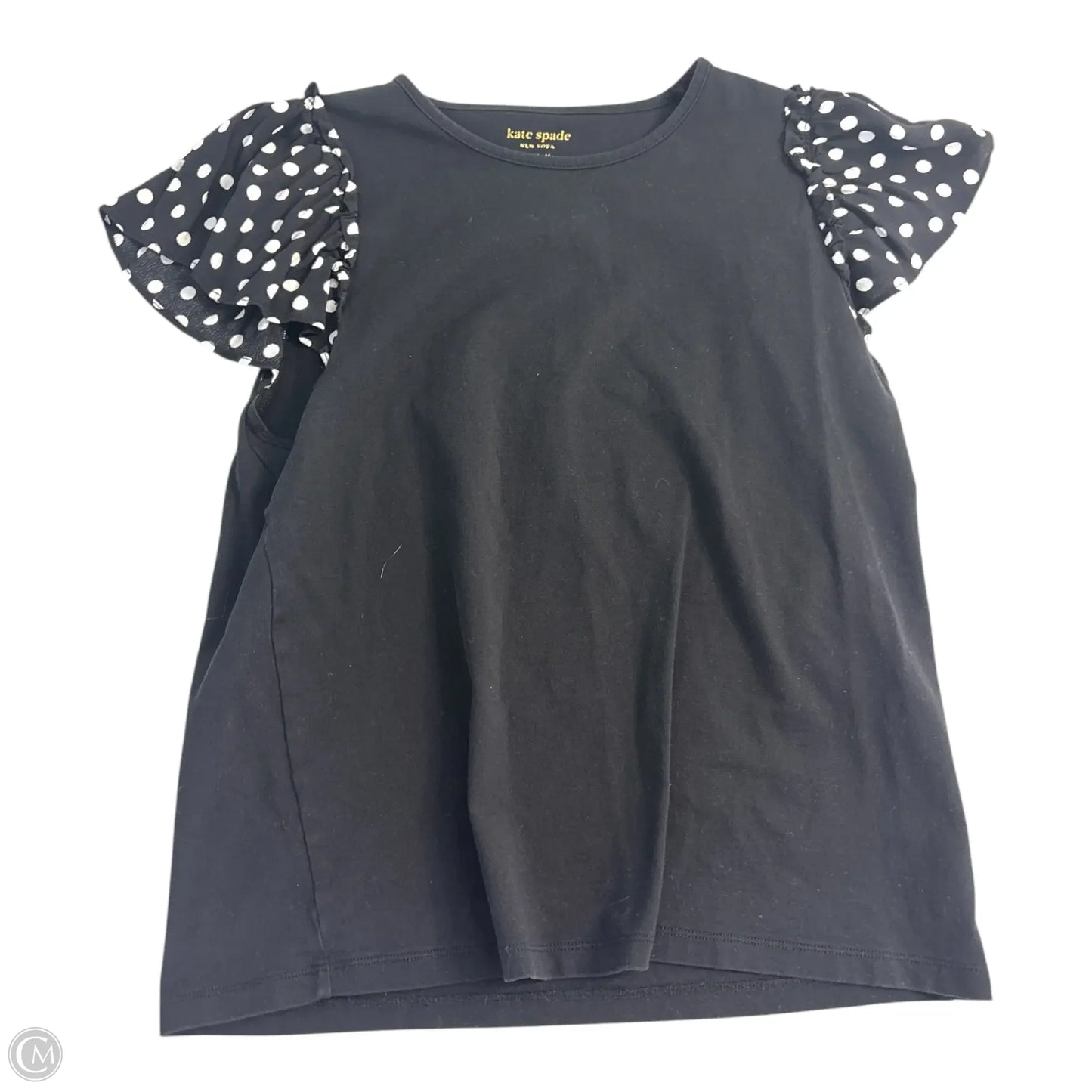 Top Short Sleeve Designer By Kate Spade In Black, Size: L