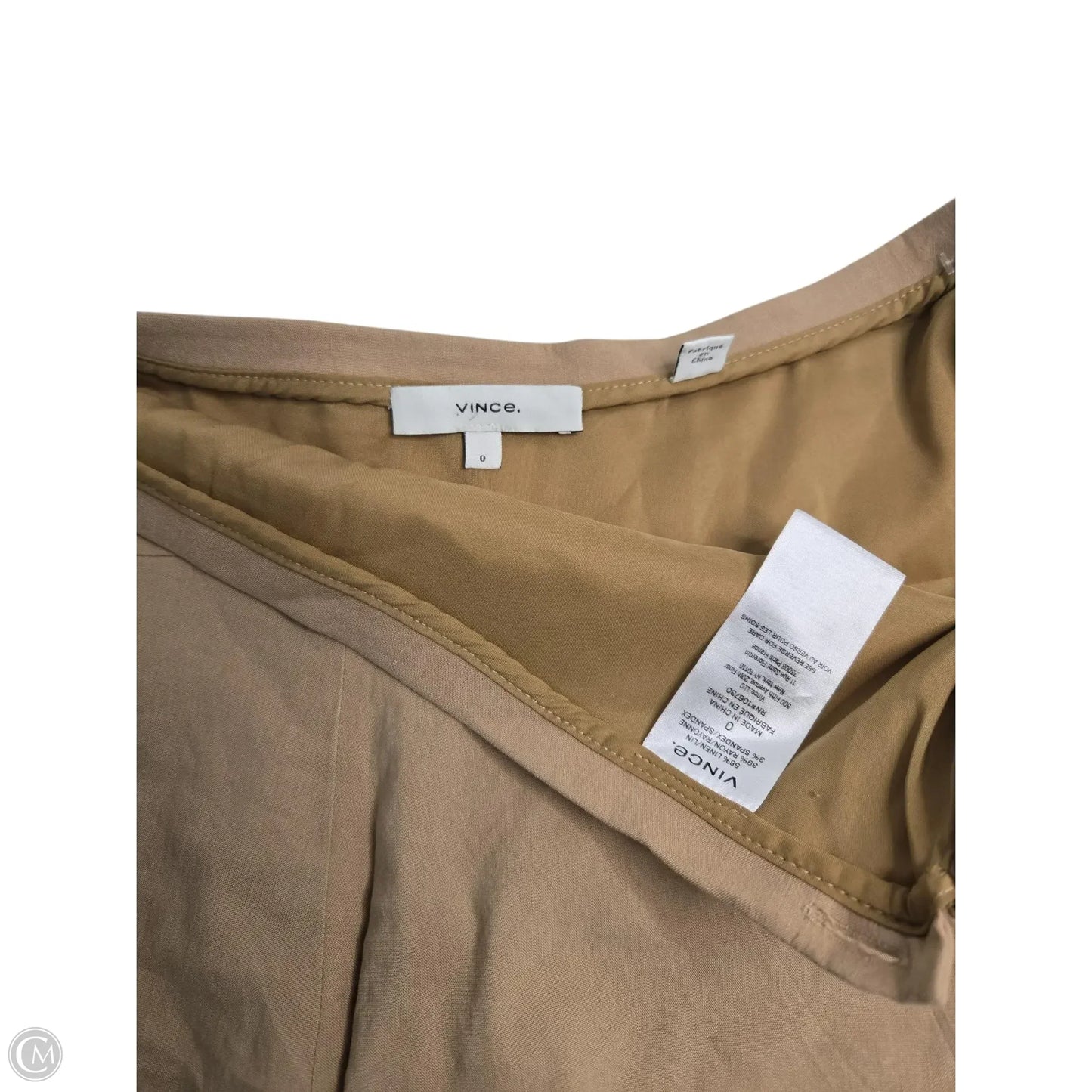 Shorts By Vince In Tan, Size: 0