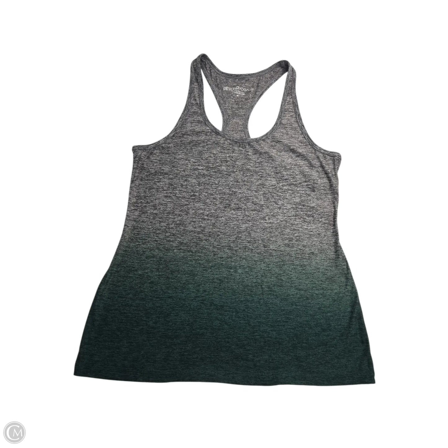 Athletic Tank Top By Beyond Yoga In Green & Grey, Size: M