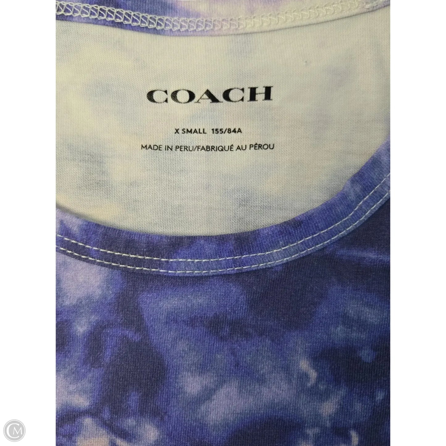 Top Short Sleeve Designer By Coach In Purple, Size: Xs