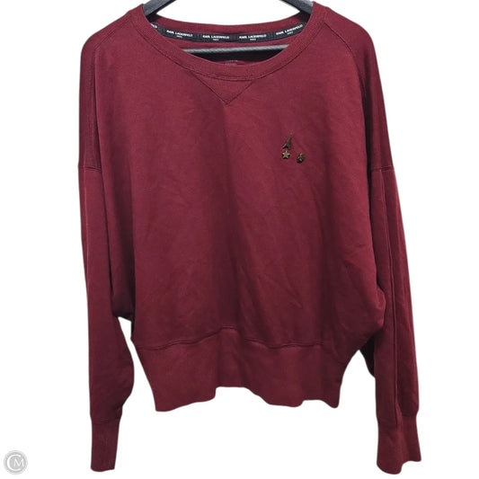 Top Long Sleeve Designer By Karl Lagerfeld In Maroon, Size: Xl