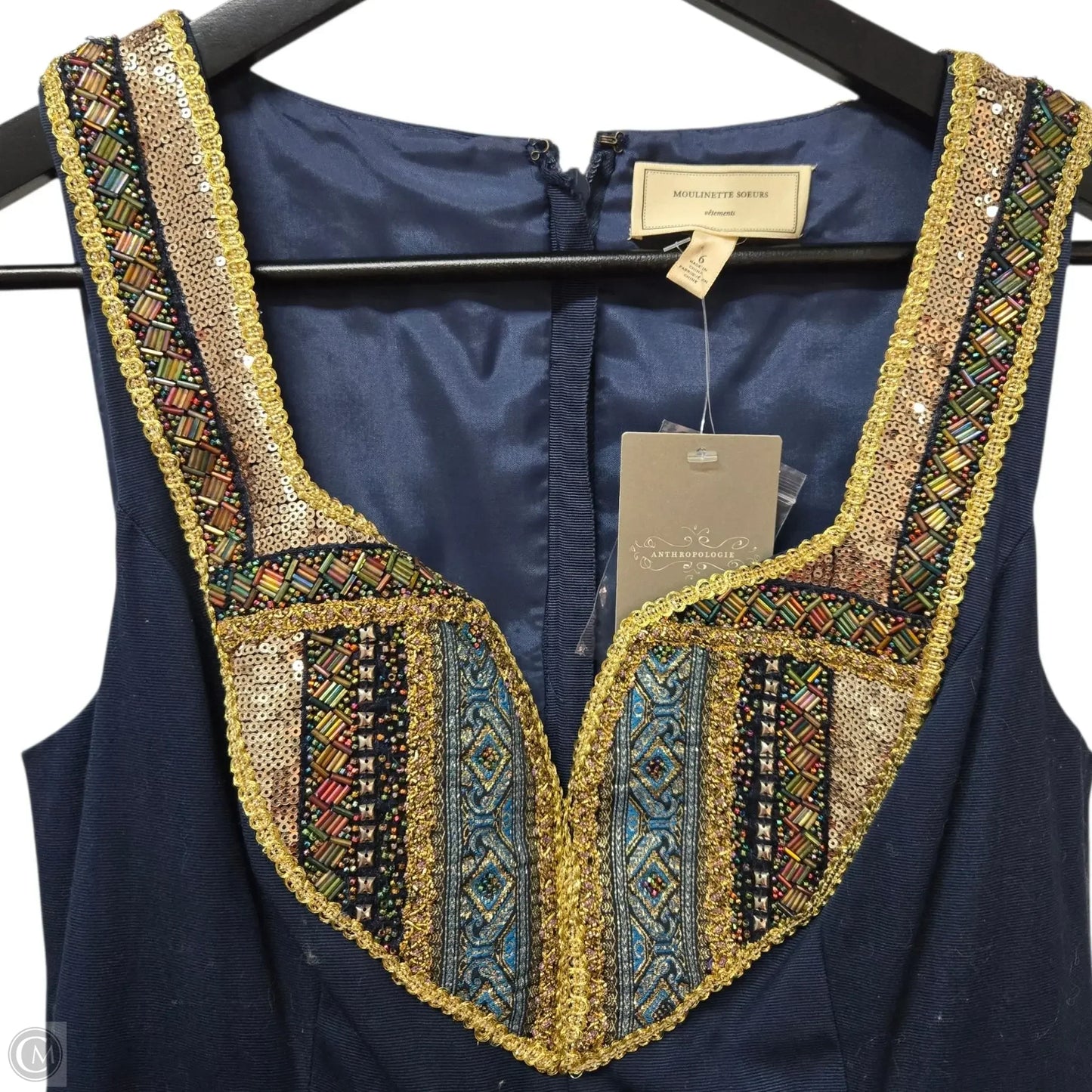 Dress Casual Midi By Anthropologie In Blue, Size: 6