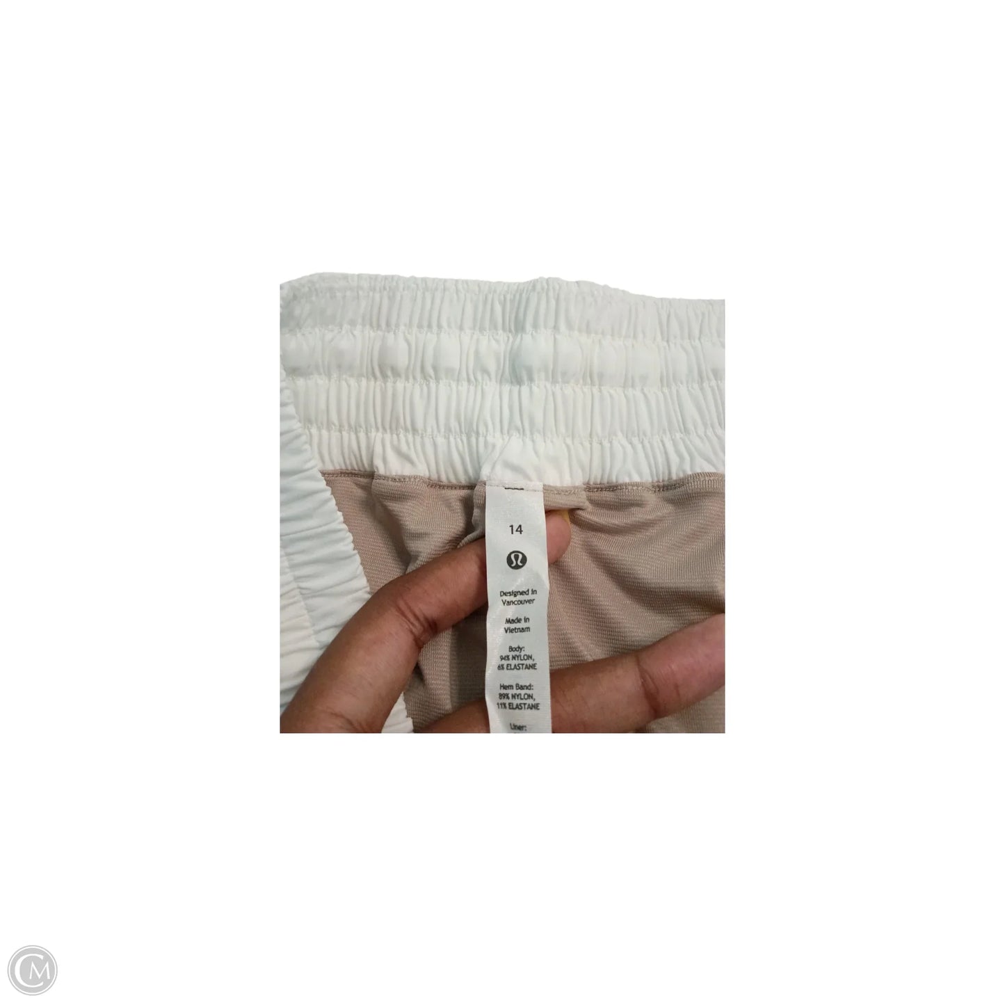 Athletic Shorts By Lululemon In White, Size: 14