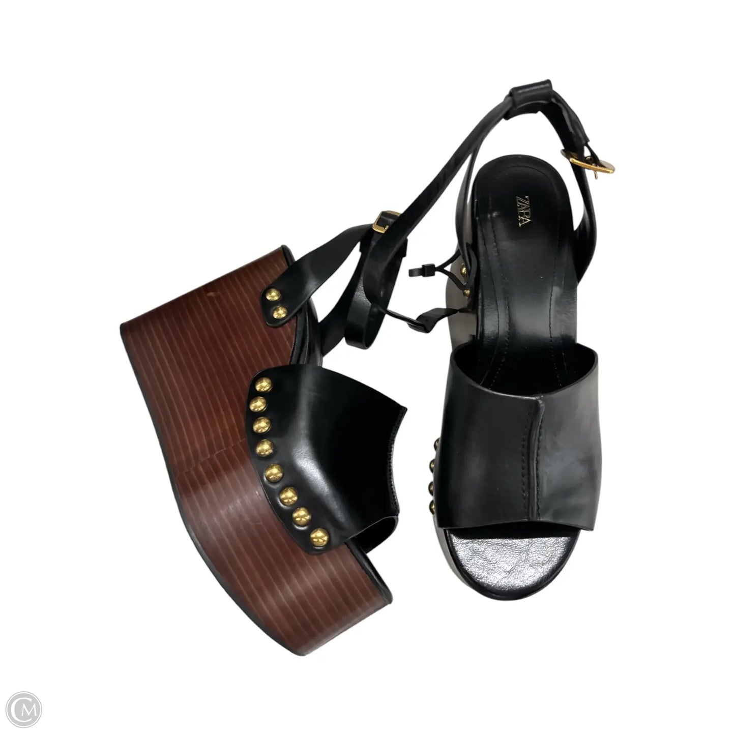 Shoes Heels Wedge By Zara In Black, Size: 7