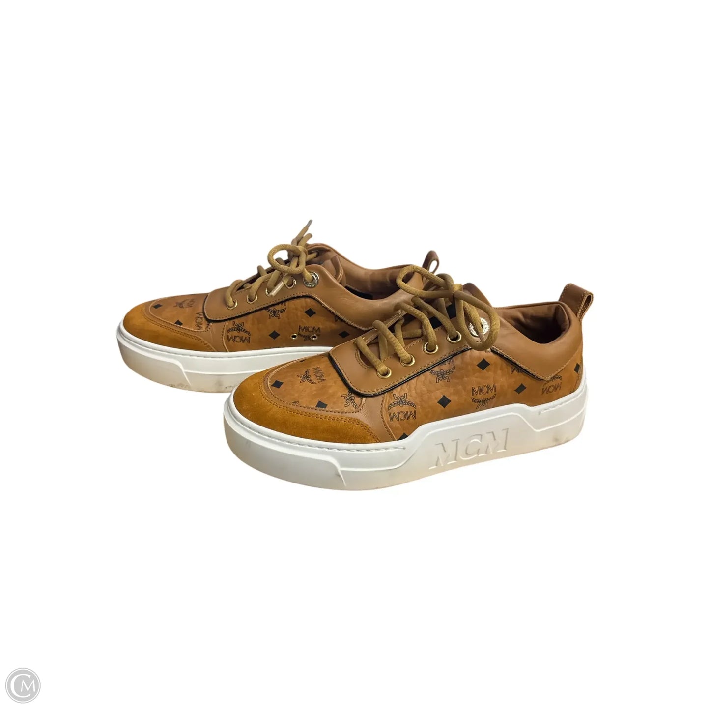Shoes Luxury Designer By Mcm In Brown, Size: