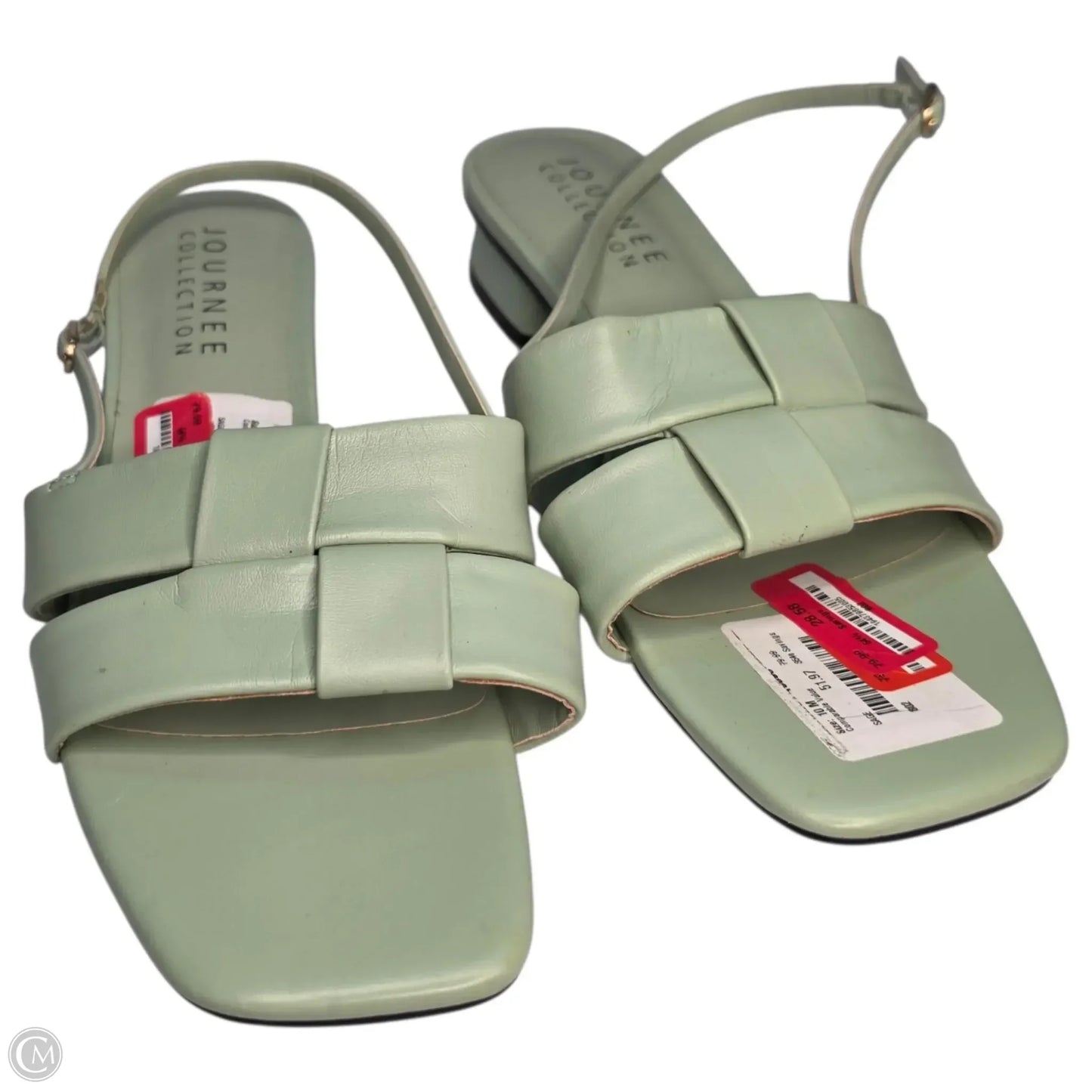 Sandals Flats By Journee In Green, Size: 10