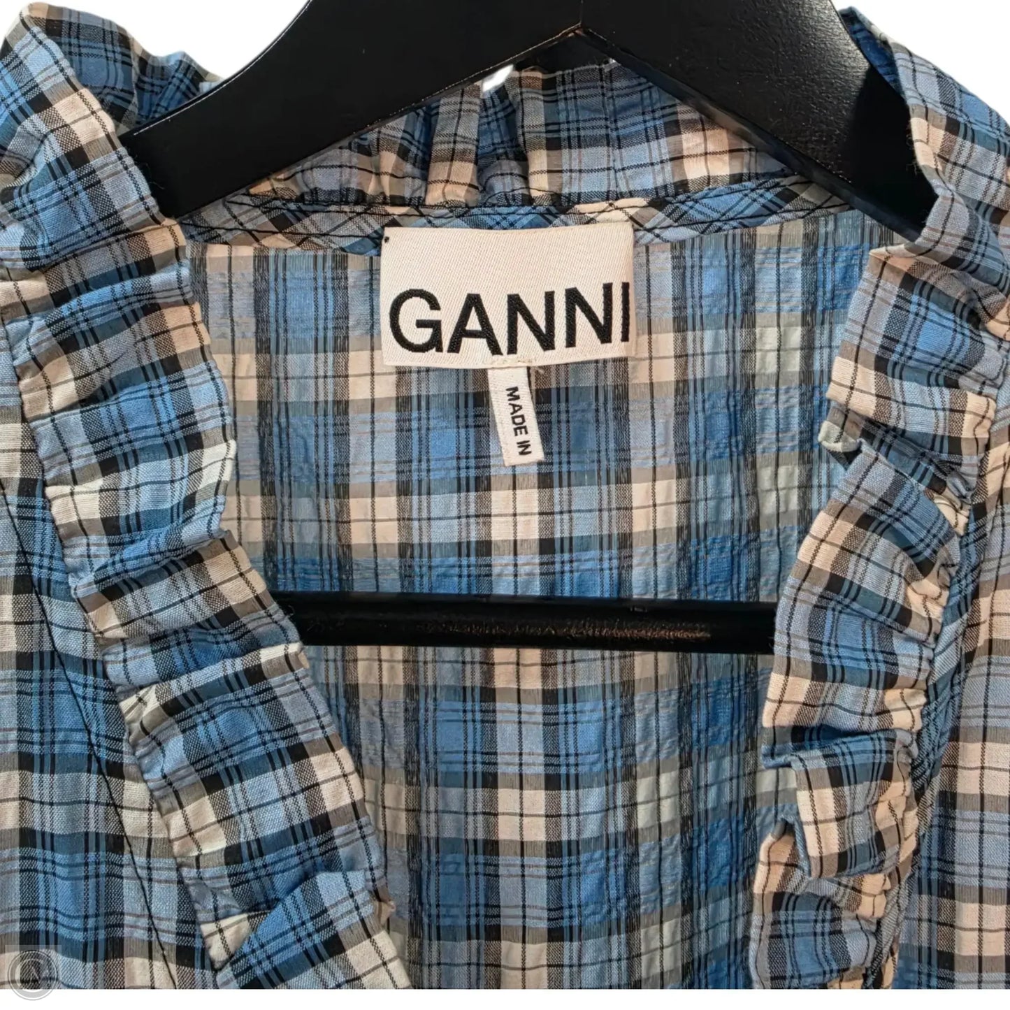 Dress Casual Midi By Ganni In Blue, Size: L