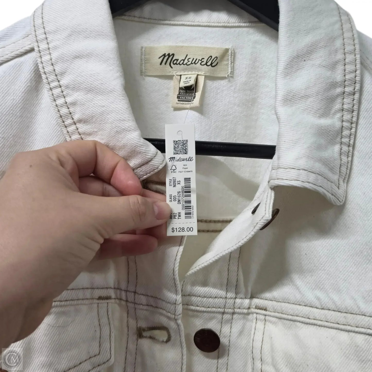Jacket Denim By Madewell In White, Size: Xs