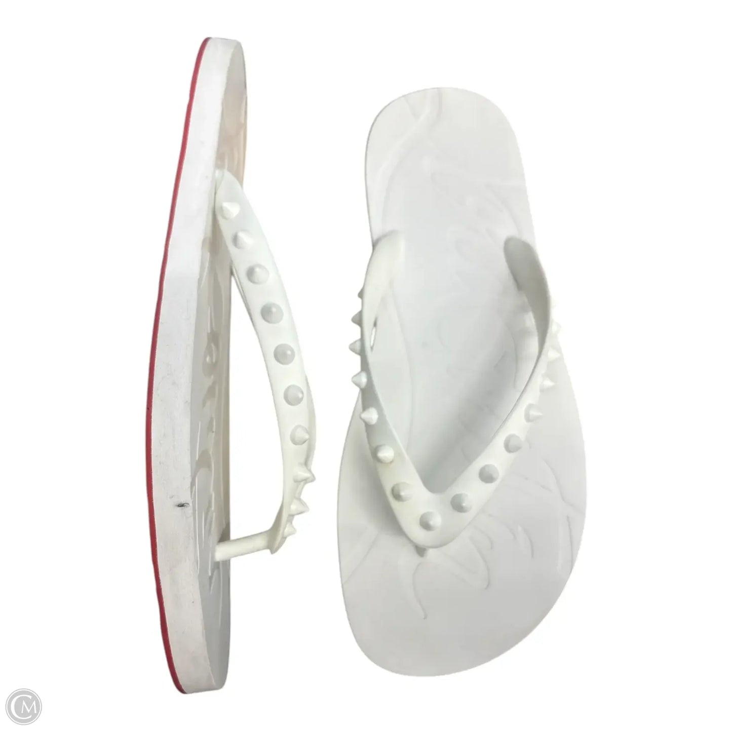 Sandals Luxury Designer By Christian Louboutin In White, Size: 11