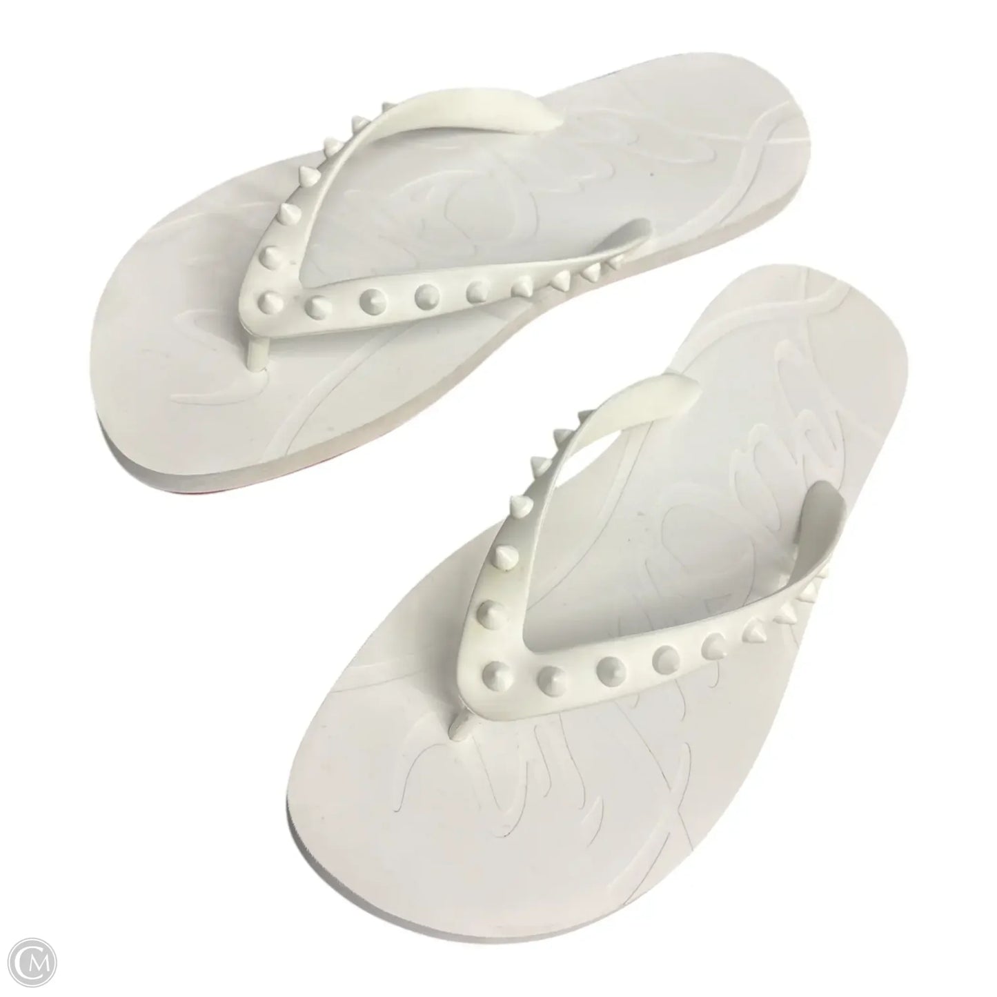 Sandals Luxury Designer By Christian Louboutin In White, Size: 11