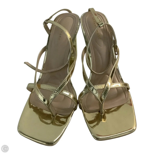 Shoes Heels Block By Azalea Wang In Gold, Size: 8.5