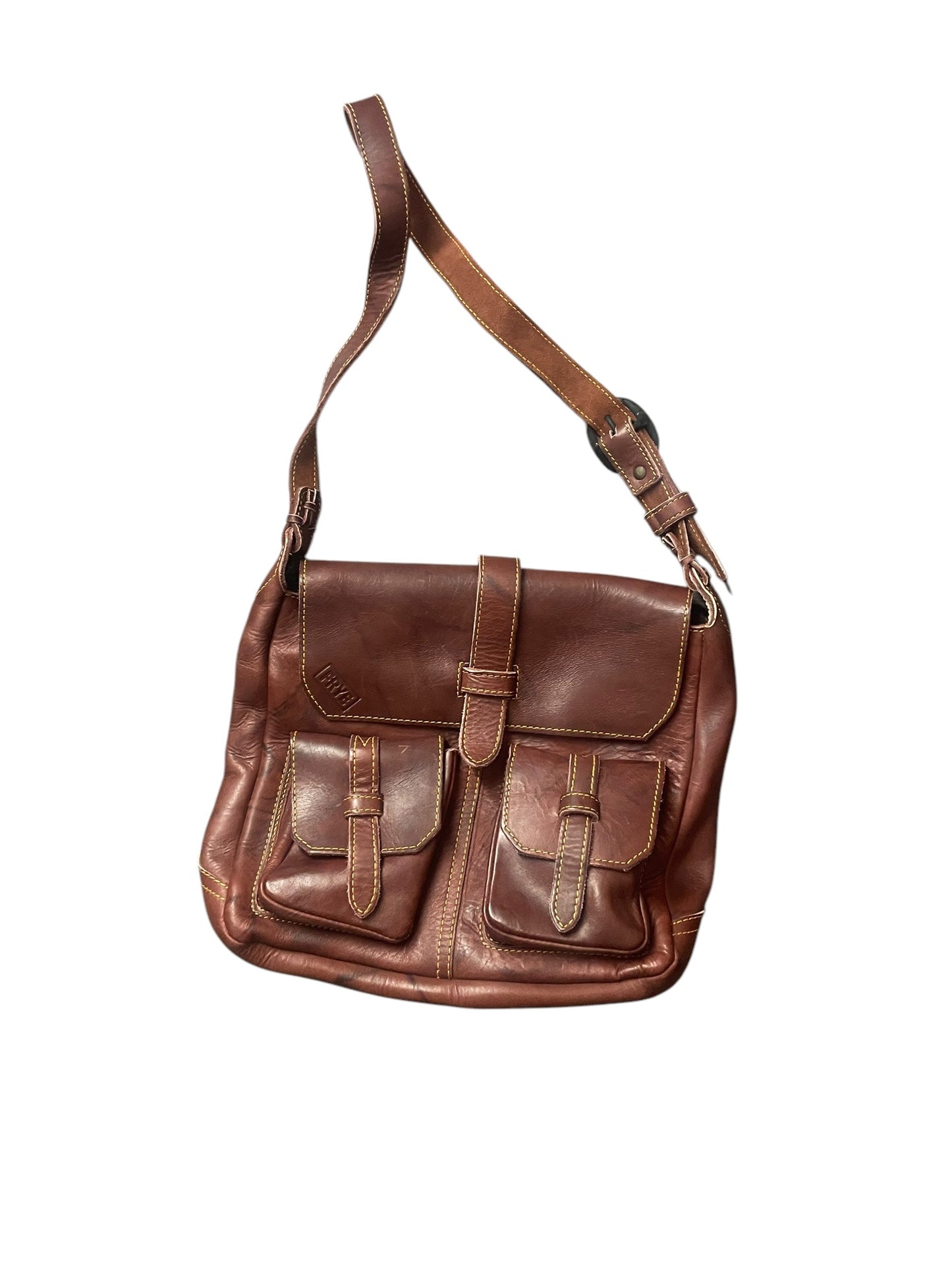 Handbag Leather By Frye, Size: Medium