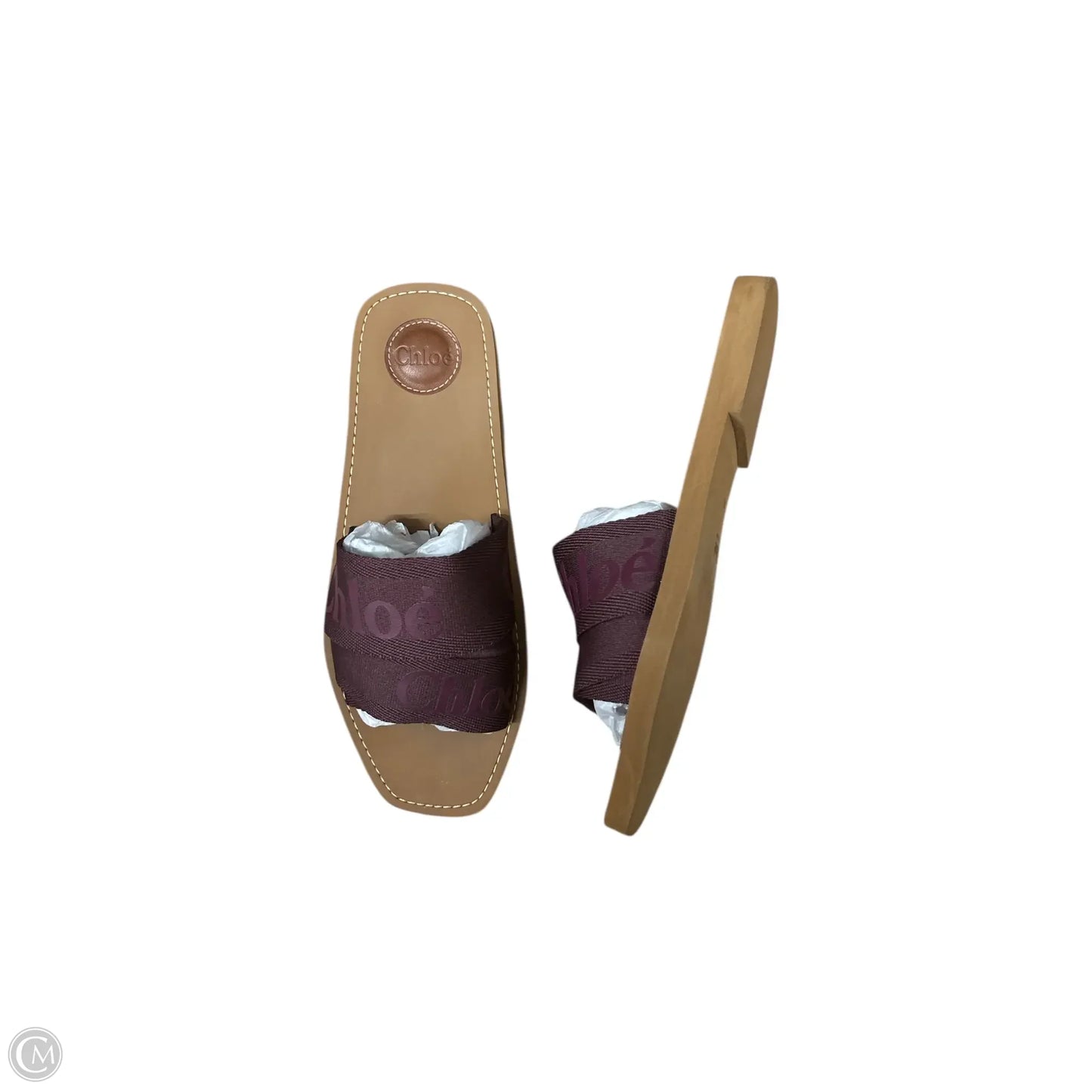 Sandals Luxury Designer By Chloe In Maroon, Size: 11