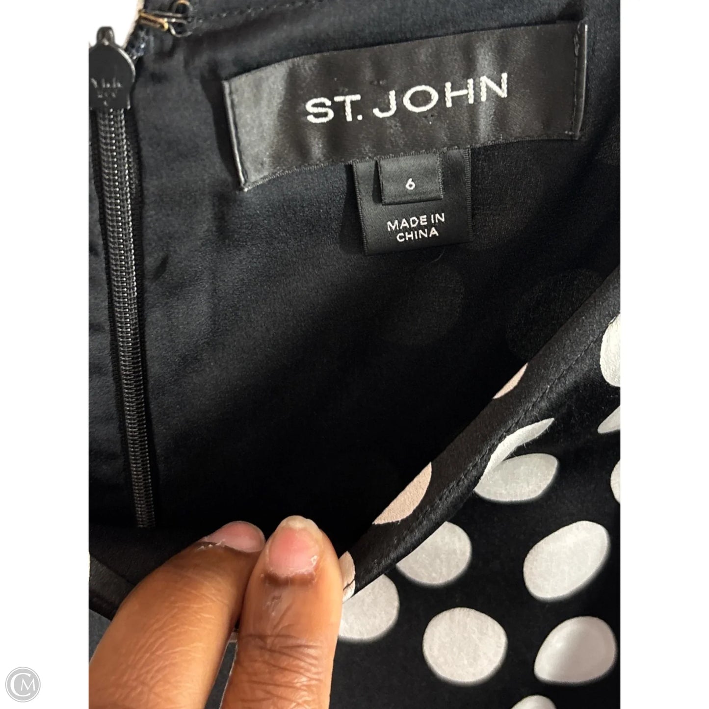 Dress Luxury Designer By St John Collection In Polkadot Pattern, Size: 6