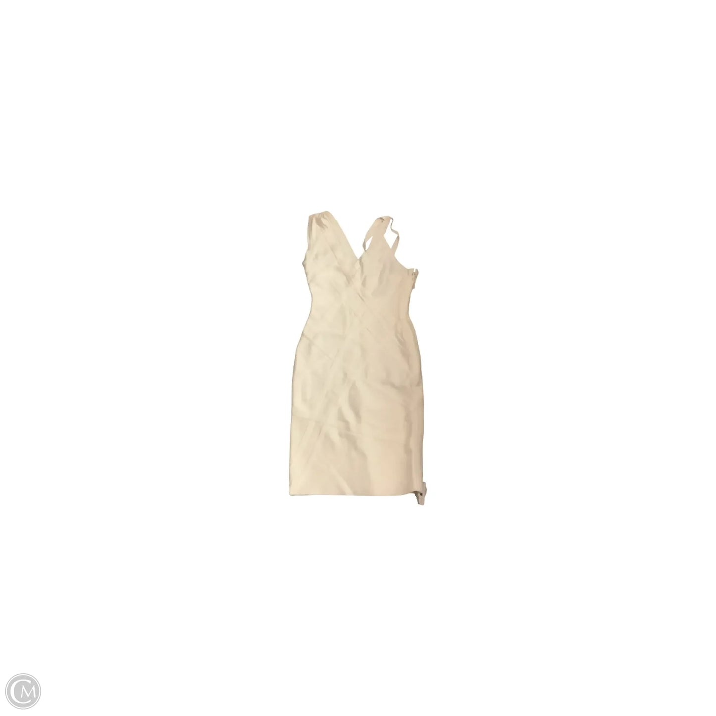 Dress Luxury Designer By Herve Leger In Ivory, Size: S