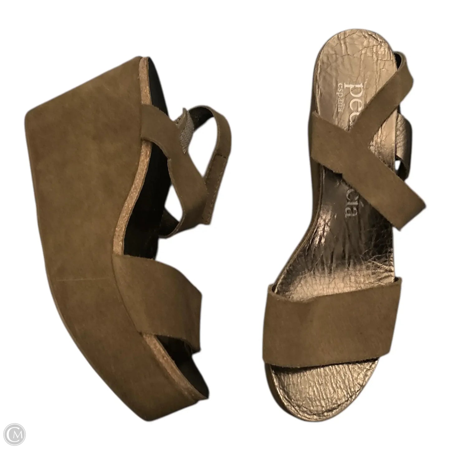 Sandals Heels Wedge By Clothes Mentor In Green, Size: 8