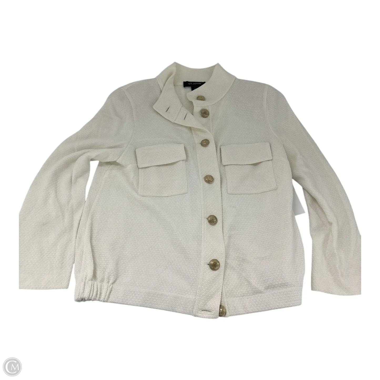 Blazer Luxury Designer By St John Collection In White, Size: M