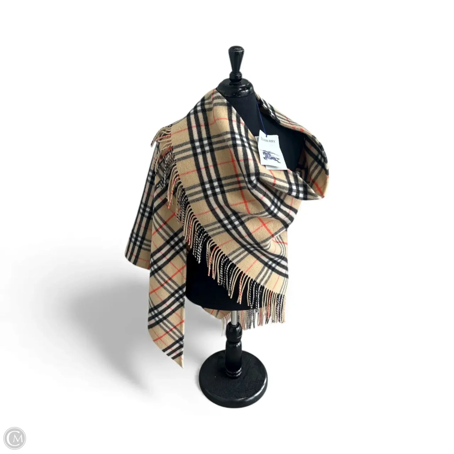 Shawl Luxury Designer By Burberry In Tan, Size: Osfm