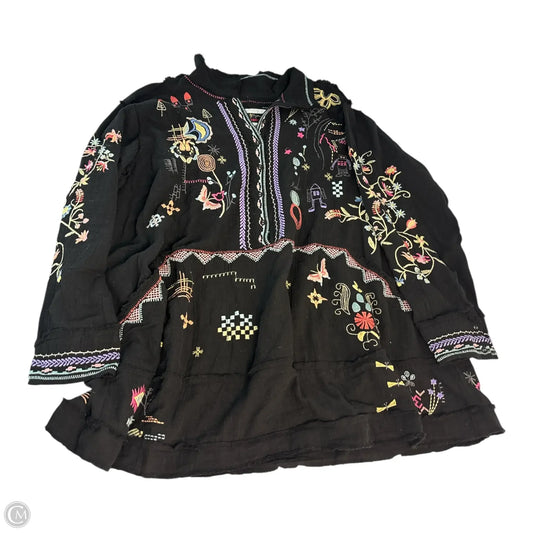 Top Long Sleeve By Johnny Was In Black, Size: 3x