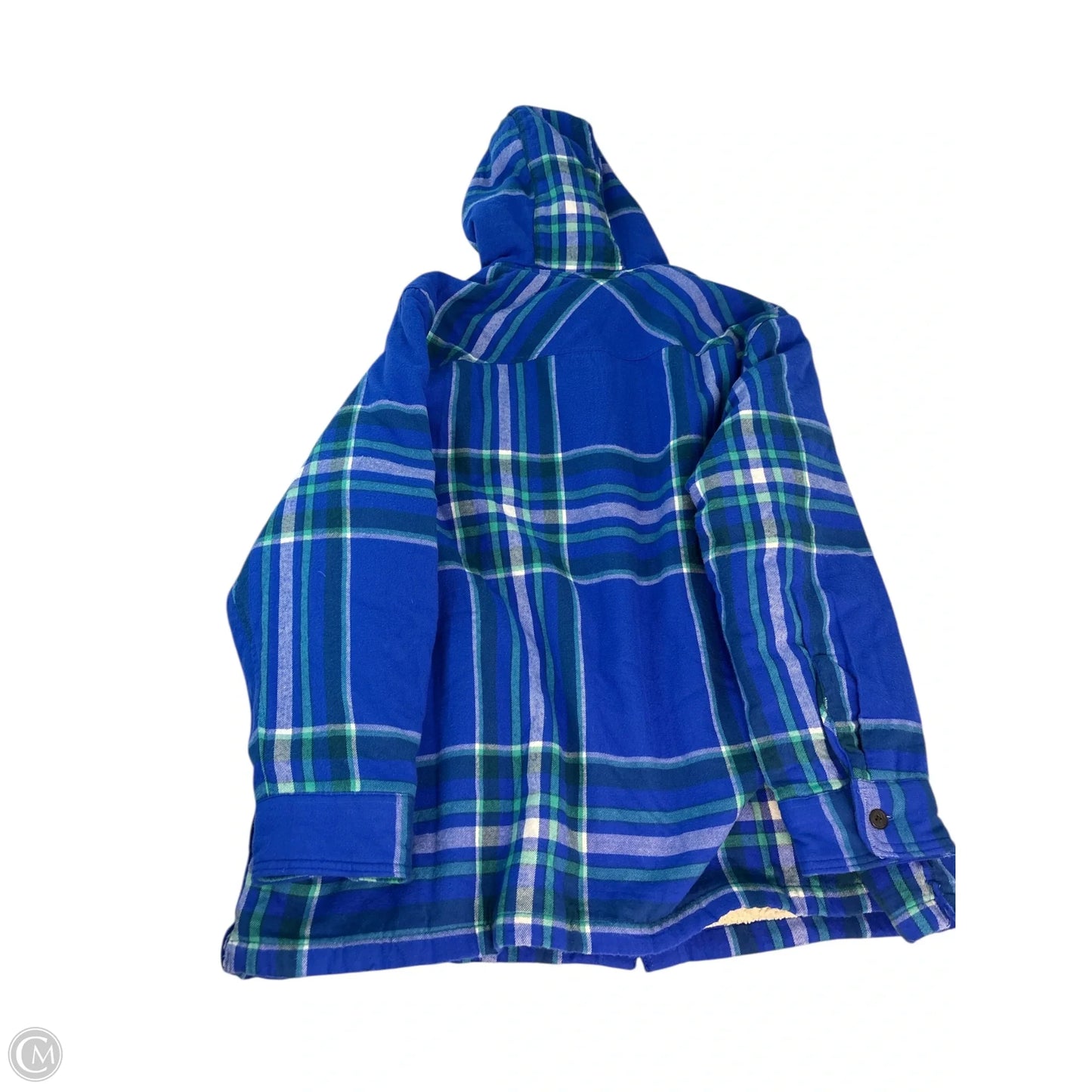 Jacket Shirt By Lands End In Blue, Size: 1x