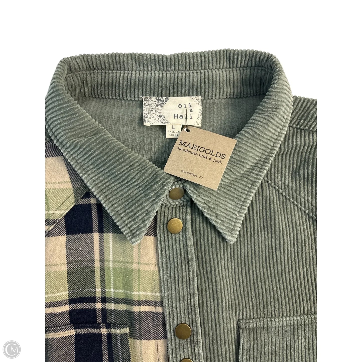 Jacket Shirt By Oli & Hali In Green, Size: L