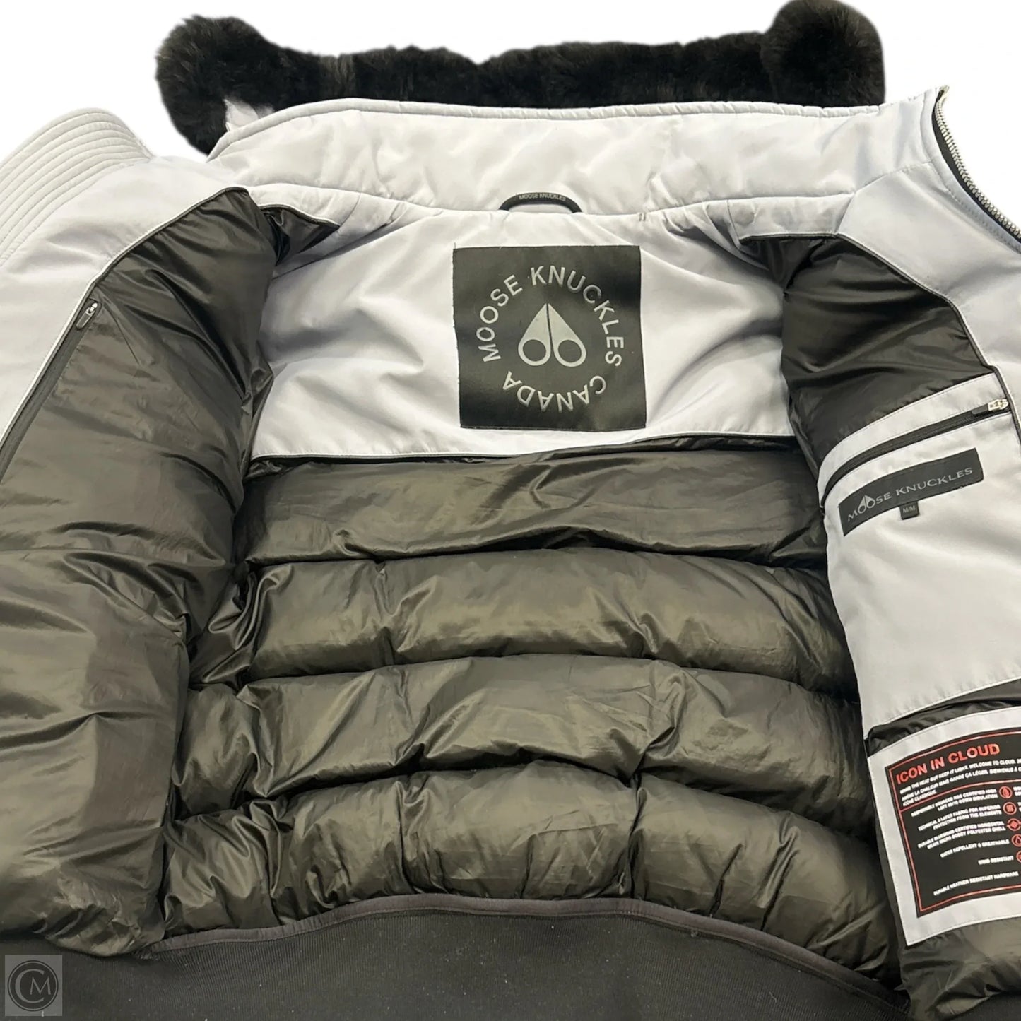 Coat Puffer & Quilted By Cma In Grey, Size: M