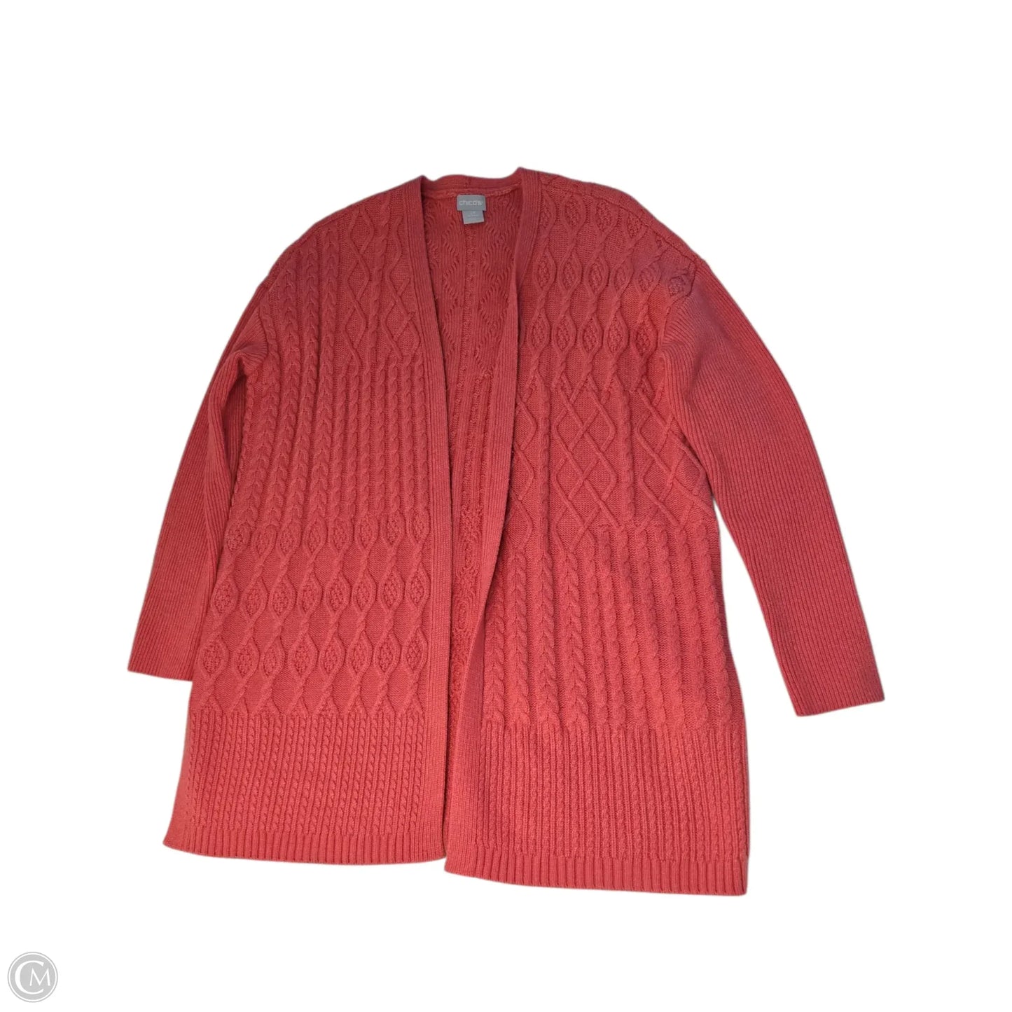 Sweater Cardigan By Chicos In Peach, Size: Lp