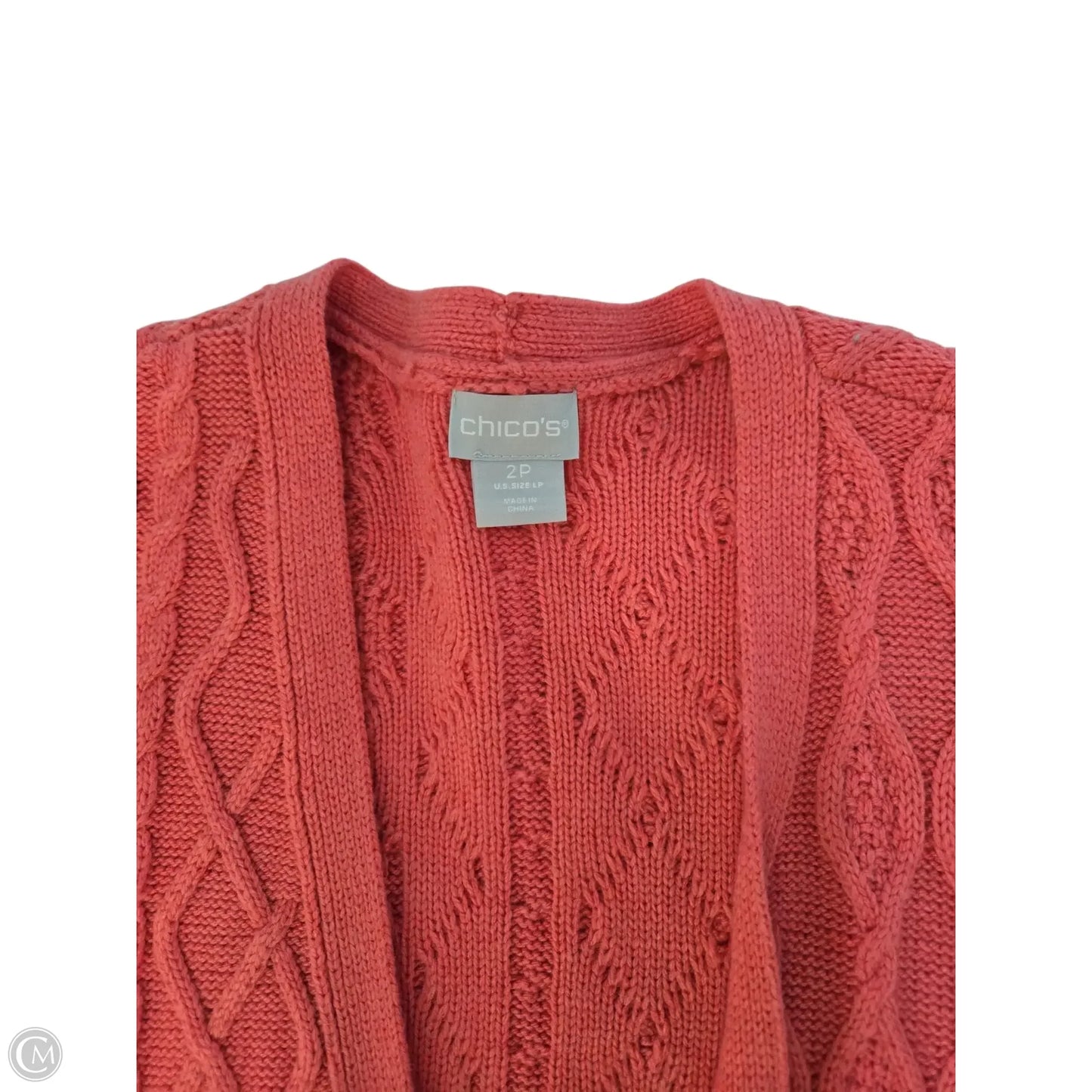 Sweater Cardigan By Chicos In Peach, Size: Lp