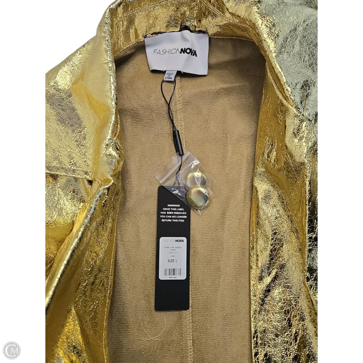 Jacket Other By Fashion Nova In Gold, Size: L