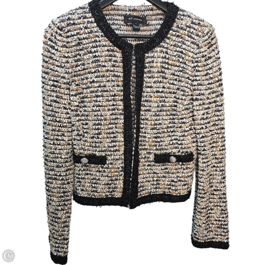 Blazer Luxury Designer By St John Collection In Black & Brown, Size: 8