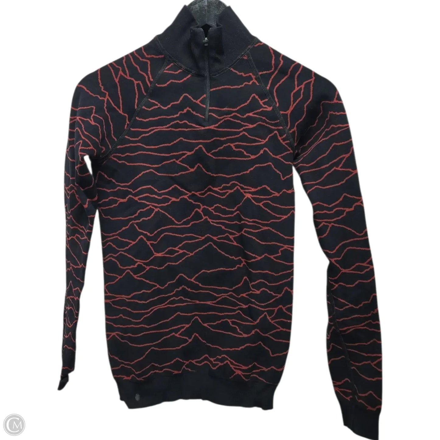 Athletic Top Long Sleeve Collar By Sweaty Betty In Black & Red, Size: M