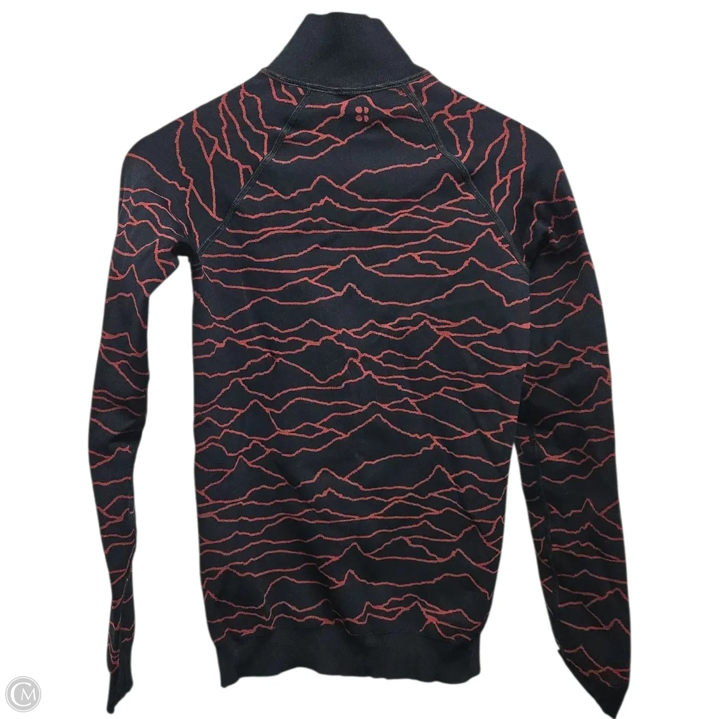 Athletic Top Long Sleeve Collar By Sweaty Betty In Black & Red, Size: M