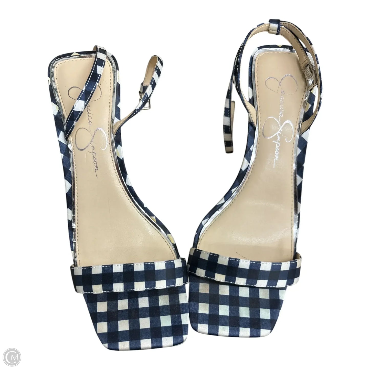 Sandals Heels Wedge By Jessica Simpson In Checkered Pattern, Size: 7.5
