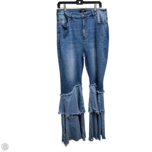 Jeans Flared By American Bazi In Blue Denim, Size: 1x