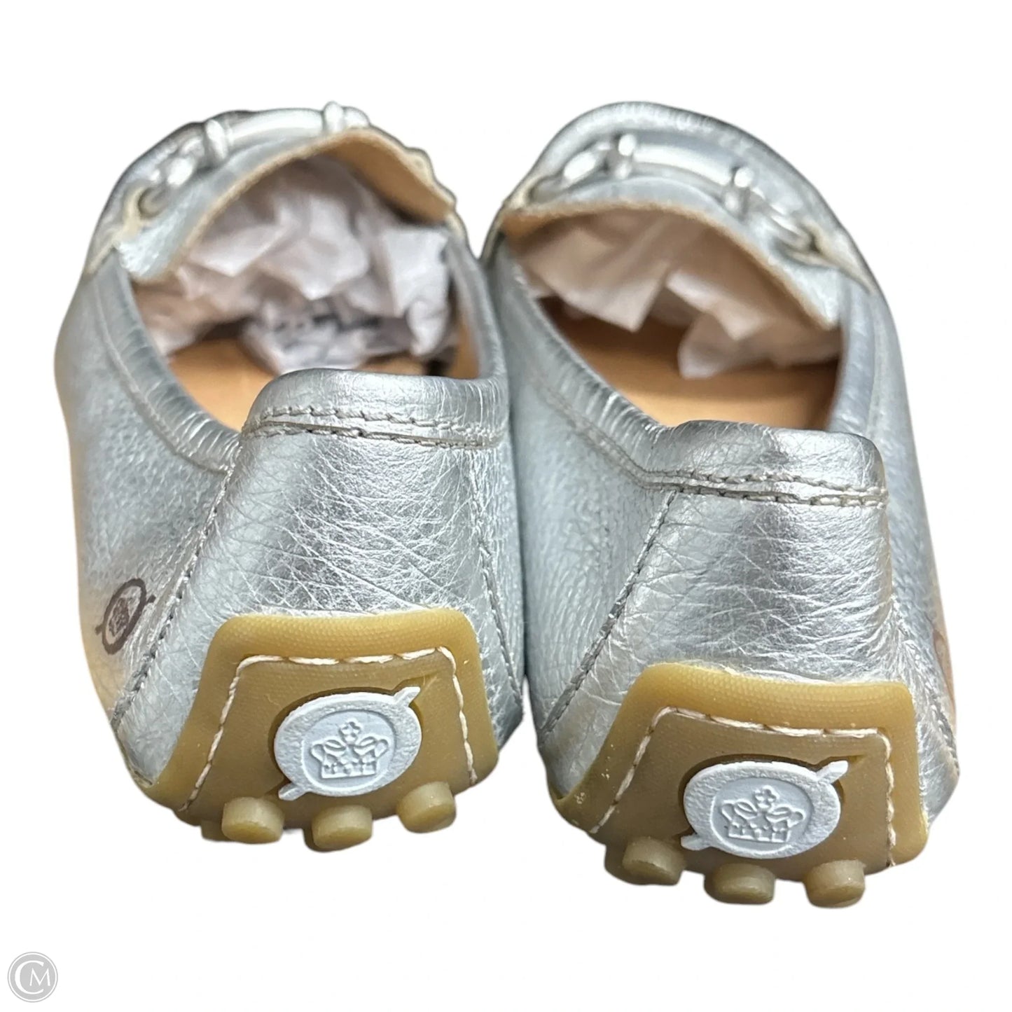 Shoes Flats By Born In Silver, Size: 6.5