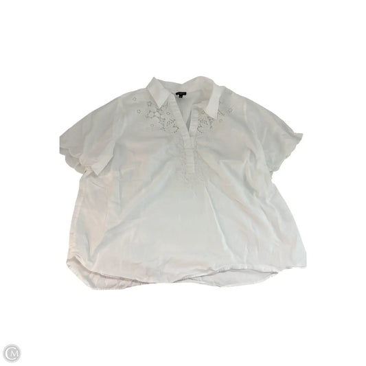 Top Short Sleeve Basic By Talbots In White, Size: 2x