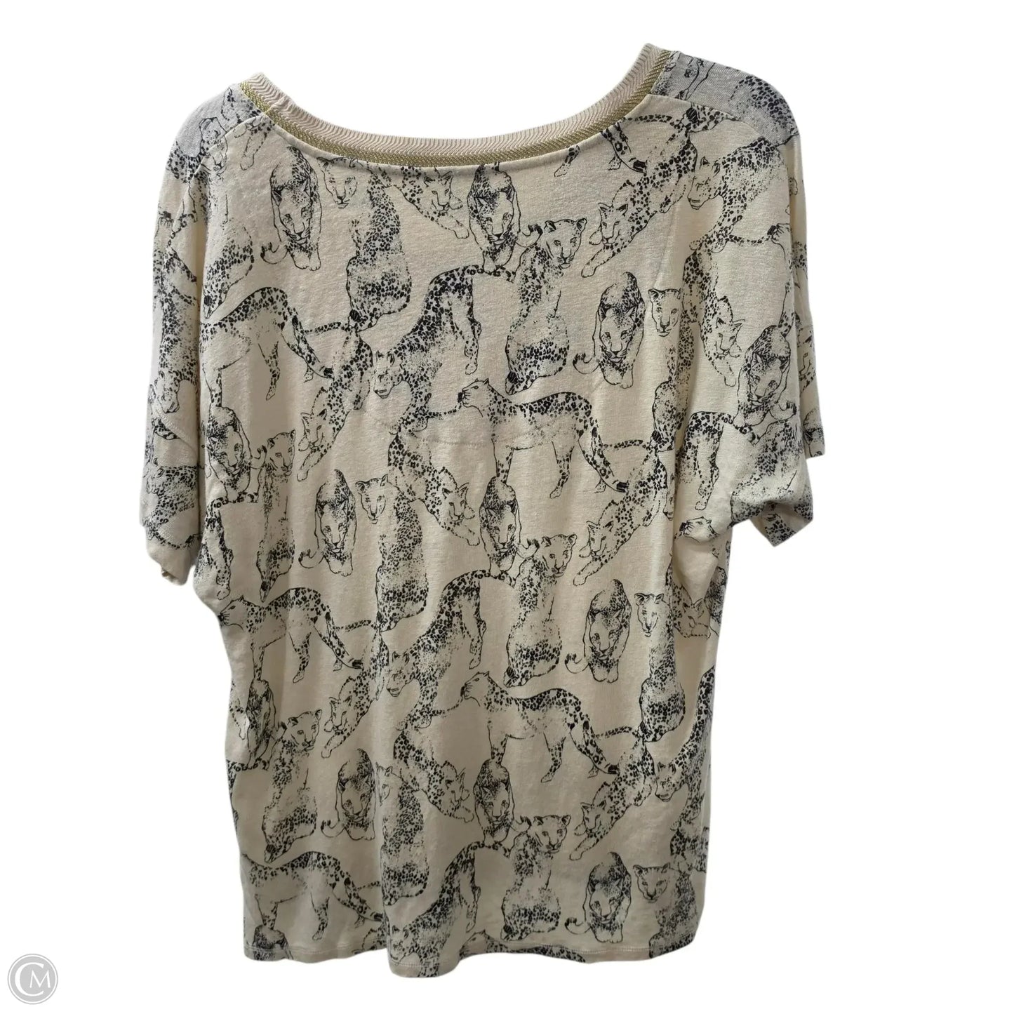 Top Short Sleeve Basic By Chicos In Animal Print, Size: L