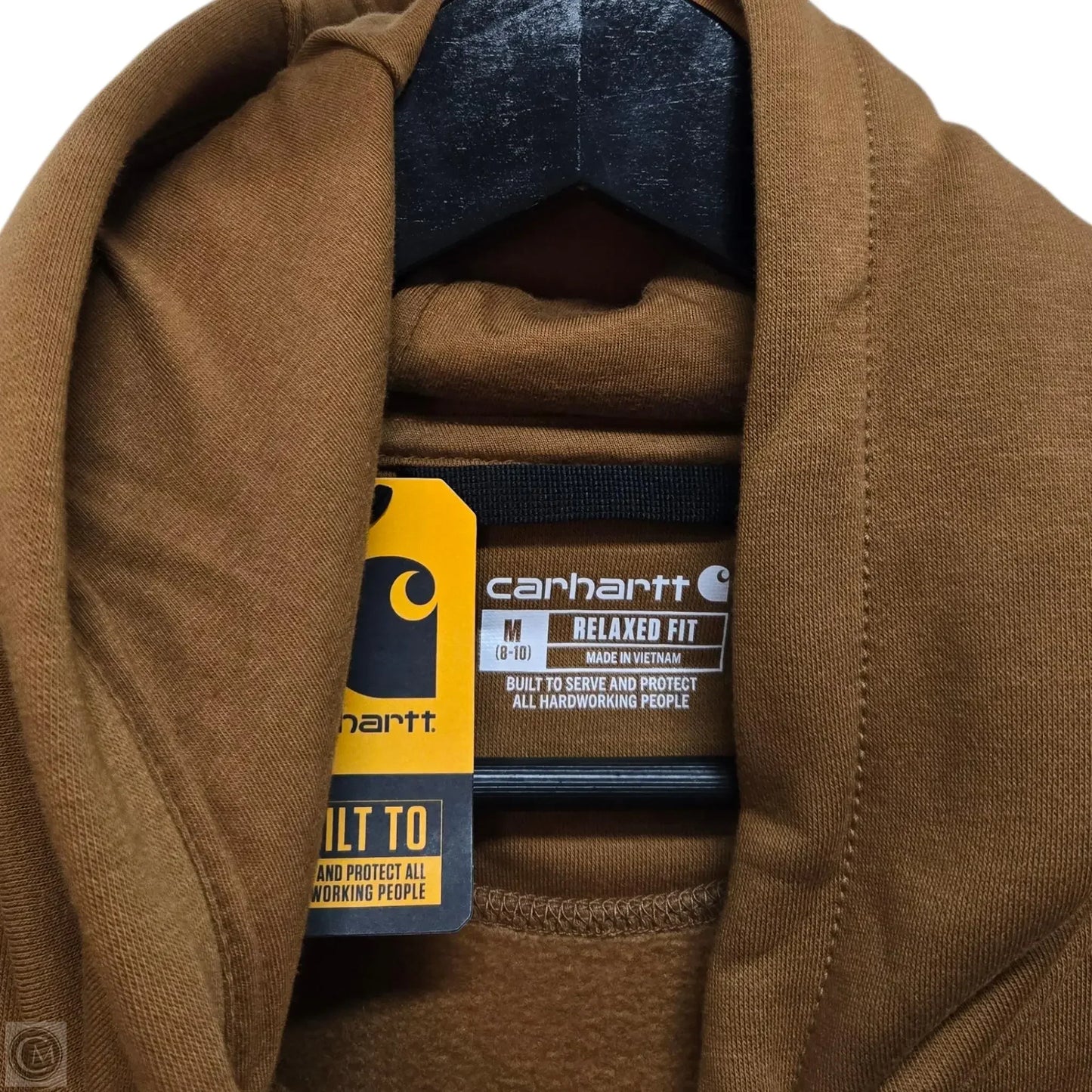 Sweatshirt Hoodie By Carhartt In Tan, Size: M