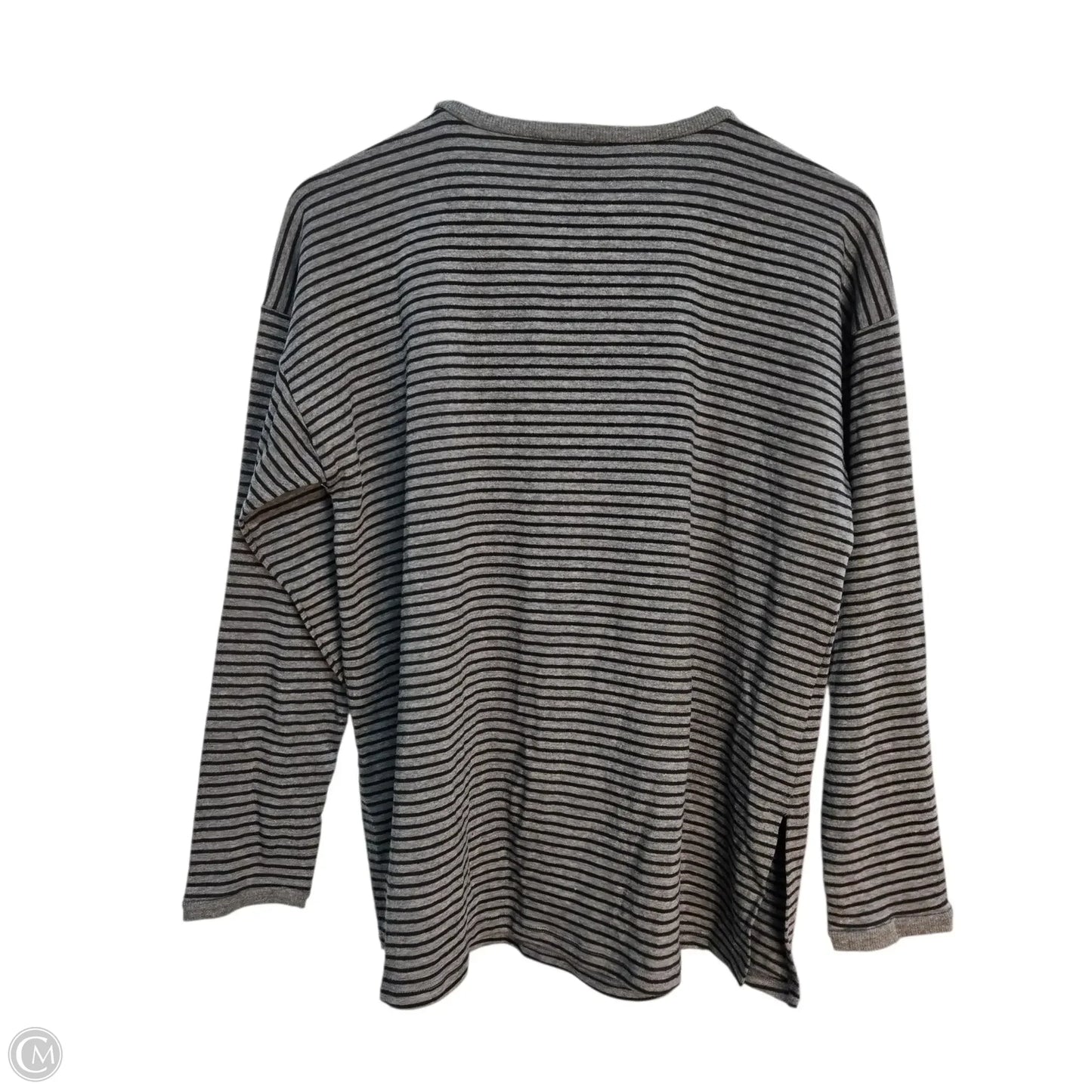 Top Long Sleeve Basic By Eileen Fisher In Black & Grey, Size: Sp