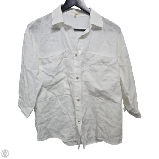 Top Long Sleeve Basic By Eileen Fisher In White, Size: Sp