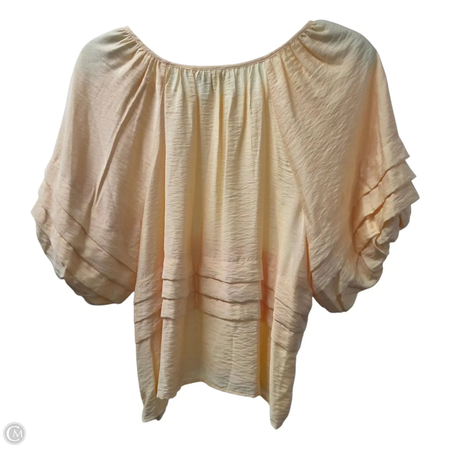 Top Short Sleeve Basic By Liz Claiborne In Yellow, Size: L