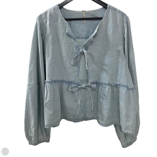 Top Long Sleeve By Free People In Blue Denim, Size: Xl