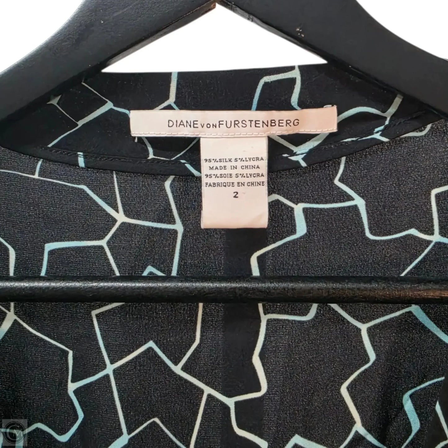 Dress Designer By Diane Von Furstenberg In Black & Blue, Size: 2